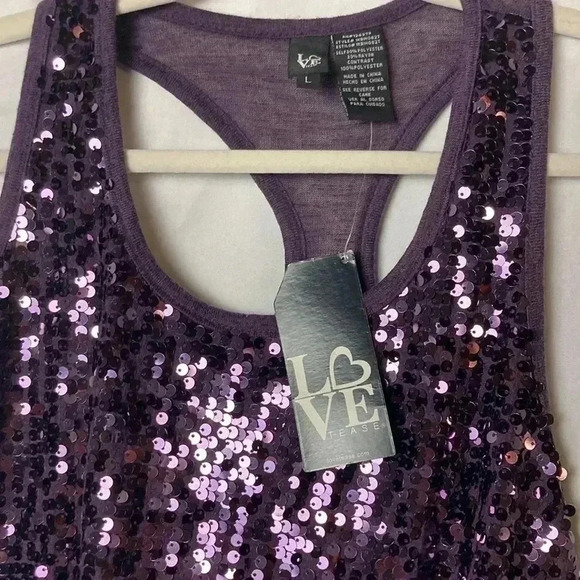 love‎ tease sequences tank top purple size large - Picture 4 of 5